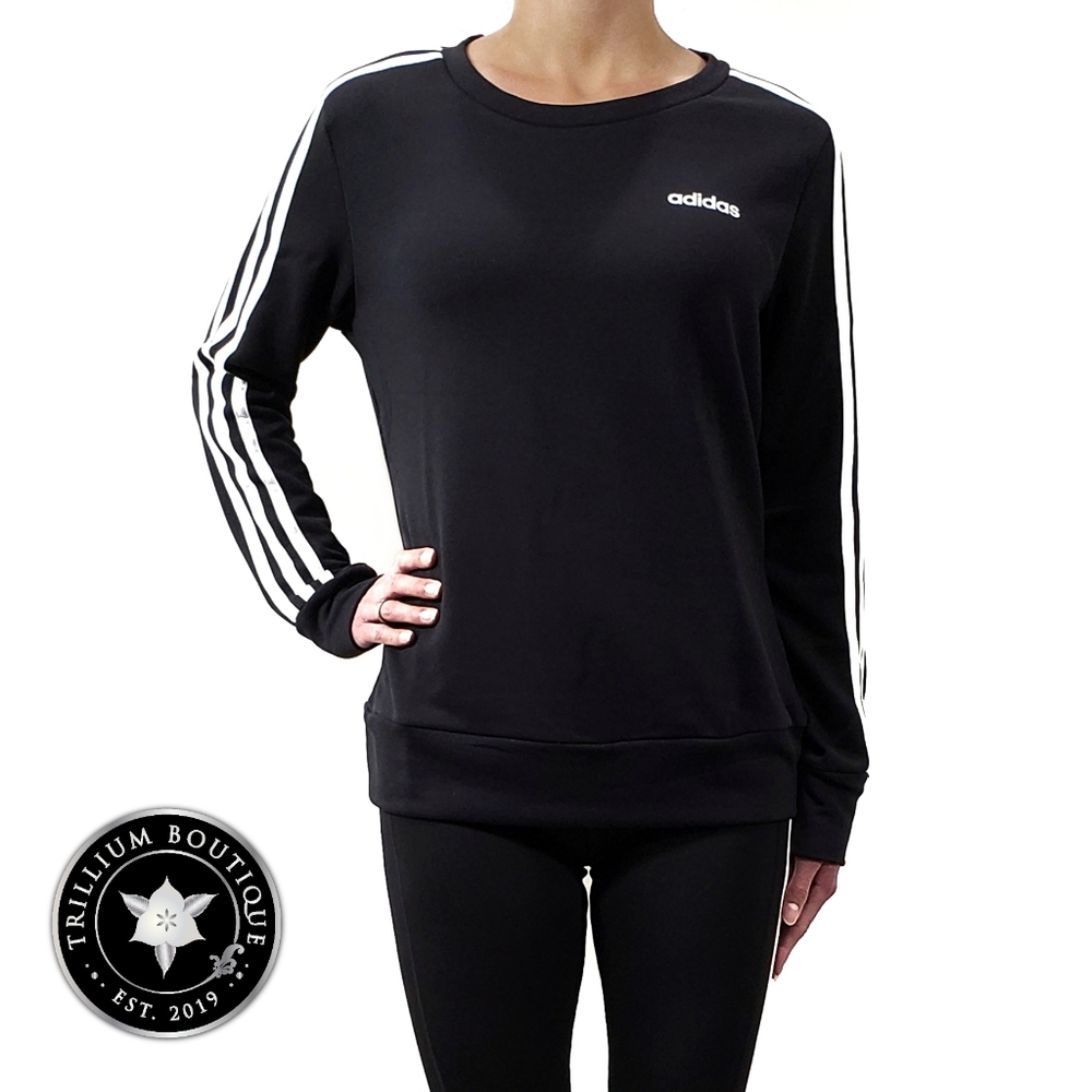 BUNDLE Adidas Climalite 3 Stripe Tights & Crewneck - Picture 4 of 16